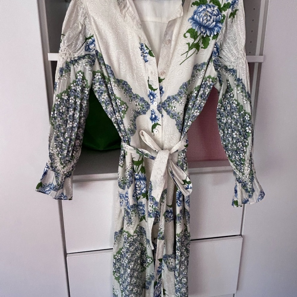Tory Burch Blue Floral Midi Dress